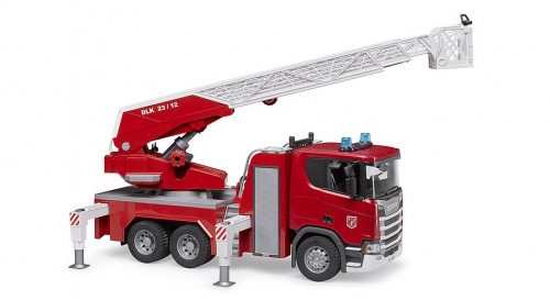 Scania Super 560R Feuerwehr mit Drehleiter, Wasserpumpe und Light & Sound Modul